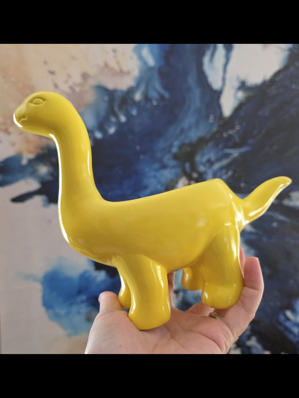 Yellow Ceramic Dinosaur Planter